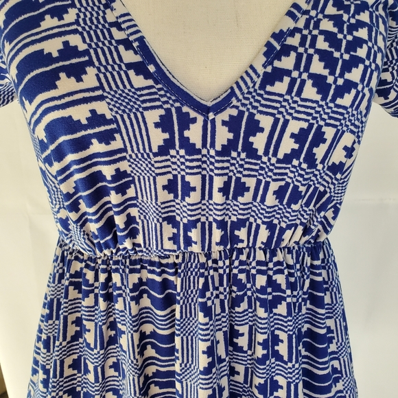 Urban outfitters geo pattern blue and white mini dress, Small - Picture 4 of 8